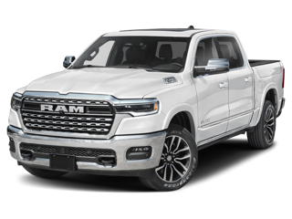 white 2025 ram 1500 front left side angle view